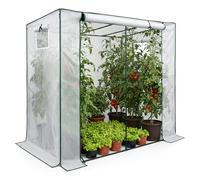 AKORD Serra da Giardino a Casetta con Telaio in Acciaio e Telo PE Rinforzato, 1 Porta e 2 Finestre, 202x80x170 cm, Bianco