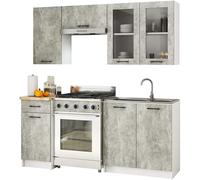 AKORD | Set di Mobili da Cucina Olivia 1.8m H720 | Cucina Completa Piccola | Componibile | su Misura 46 x 180 x 203 cm | Per un design moderno e Tradizionale | Cemento