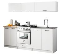 AKORD | Set di Mobili da Cucina Olivia 2m G1 | Cucina Completa Piccola | Componibile | su Misura 46 x 180 x 174 cm | Per un design moderno e Tradizionale | Bianco