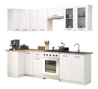 AKORD | Set di Mobili da Cucina Olivia 3m H720 | Cucina Completa Piccola | Componibile | su Misura 46 x 300 x 203 cm | Per un design moderno e Tradizionale | Bianco