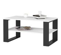 AKORD | Tavolino da Salotto in Legno - ALEX | Tavolo da Caffè con gambe un Ripiano | Coffee Table | Tavolini Basso Moderno | Arredamento Casa | 92 x 45 x 53 cm | Bianco & Nero