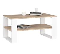 AKORD | Tavolino da Salotto in Legno - ALEX | Tavolo da Caffè con gambe un Ripiano | Coffee Table | Tavolini Basso Moderno | Arredamento Casa | 92 x 45 x 53 cm | Quercia Sonoma & Bianco