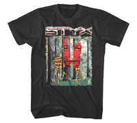 AKOXBFH Styx Grand Illusion Album Cover Men's T Shirt Hard Fan Art Live Concer BlackXL
