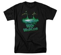 AKOXBFH War of The Worlds Global Attack T Shirt Sci Fi Movie Retro Tee BlackM