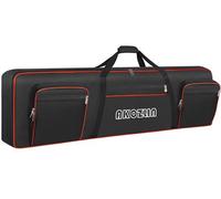 AKOZLIN 49/61/76/88 Slim/88 Key Keyboard Case Electric Piano Keyboard Bag Portable Keyboard Gig Bag 600D Oxford Cloth with Adjustable Straps and 5 Pocket for Keyboard Accessaries, Nero, For Slim