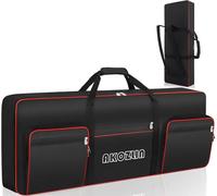 AKOZLIN Custodia per tastiera elettrica a 61 tasti, con cinghie regolabili e 5 tasche per accessori per tastiera, custodia per tastiera a 61 tasti, 103,1 x 13,5 x 39,9 cm