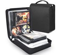 AKOZLIN Scatola per DVD CD con fogli di titolo extra larghi, porta rilegatura portatile, portafoglio, album, custodia per DVD, custodia protettiva per film, 200 unità disco, 100 tasche per libretto