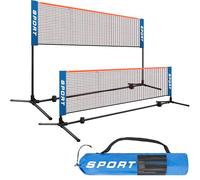 AKOZLIN Set di rete da badminton portatile, regolabile in altezza, con aste e borsa per il trasporto per pallavolo, tennis, pickleball, tennis da calcio, facile da montare