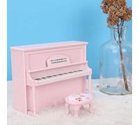 Akozon 1:12 Scala Mini Model Model Piano con Sgabello per Casa delle Bambole - Decorazione Bianca Ed Elegante per il Gioco per Bambini (Roseo)