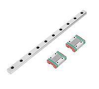 Akozon 1 Guida Lineare in Miniatura MGN12 250 Mm con Larghezza 12 Mm e 2 Blocchi di Scorrimento MGN12B - Compatta e Leggera, Adatta per Movimenti Lineari Precisi in Piccole