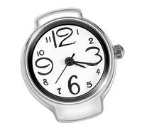 Akozon 1 Orologio Elegante Unisex Al Quarzo Analogico con Anello Rotondo da Dito - Design Verde Amore (WHITE)