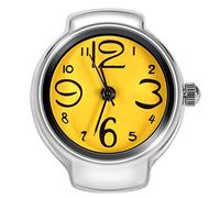 Akozon 1 Orologio Elegante Unisex Al Quarzo Analogico con Anello Rotondo da Dito - Design Verde Amore (YELLOW)