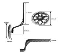 Akozon 1 Paio di Ruote da Addestramento per Bambini - 12 Pollici e 20 Pollici di Supporto per la Sicurezza delle Biciclette Universali per Bambini (Black)