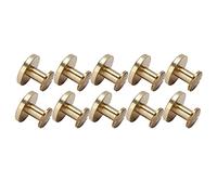 Akozon 10 Set di Viti di Rilegatura del Libro in Ottone Facili da Legare e Smontare Rivetti in Pelle Fai -da -te Robusti per Artigianato e Progetti di contabilità (13x18 mm)