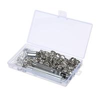 Akozon 100 Set 3/8 Set di boccole in argento con vassoi e utensili resistenti per pelle, tessuto, borse, tende, artigianato include perforatore, base, martello e scatola di stoccaggio