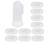 Akozon 10pcs Set di Spazzolino da Denti a Dito - Sbsrusti per Bambini in Silicone Morbido per Neonati - Cura Dentale e Non Tossica per i Bambini (guscio trasparente)