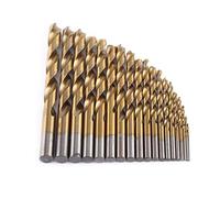 Akozon 19pcs Drills Bit Titanio Rivestito Punte Trapano in Acciaio ad Alta Velocità 1-10mm Codolo Cilindrico