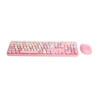 Akozon 2.4Ghz Wireless 104, Key Keyboard And Mouse Set Office Keyboard Set Mouse Combo Combos Desktop Cute for Computer Couleur Mélangée Bleue Blue (Tema Rosa)