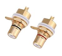 Akozon 2 PCS Pannello in Rame Oro Gold Monte Fine Socket Connettore per Amplificatori e Dispositivi