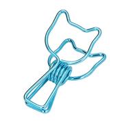 Akozon 20 Pezzi Eleganti Clamp/Holder di Carta Deco Eleganti Clamp/Holder Metallici Durevoli per l'uso dell'ufficio con un Unico Design Cavo Riutilizzabile e Affidabile Morsetti di Documenti (BLUE)