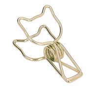 Akozon 20 Pezzi Eleganti Clamp/Holder di Carta Deco Eleganti Clamp/Holder Metallici Durevoli per l'uso dell'ufficio con un Unico Design Cavo Riutilizzabile e Affidabile Morsetti di Documenti (GOLD)