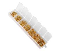 Akozon 300 Pezzi di 7 Dimensioni a Forma di Fiore Distanziatore con Perline, per Realizzare Gioielli, Accessori in Metallo, Argento (GOLD)