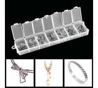 Akozon 300 Pezzi di 7 Dimensioni a Forma di Fiore Distanziatore con Perline, per Realizzare Gioielli, Accessori in Metallo, Argento (SILVER)