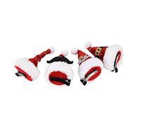 Akozon 4 Graziosi Fermagli per Capelli natalizi: Fermagli per Capelli in Peluche per Cappello da Babbo Natale con in Metallo per un Design di Acconciatura Confortevole e Festoso