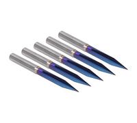 Akozon 5 Pezzi 2 Flauti Scanalature Diritte Punte a V Strumenti per Incisione - Taglierina in Acciaio Al Tungsteno con Gambo 4 Mm, Punta 0,3 Mm per Legno, MDF, Alluminio e Acrilico