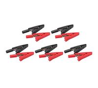 Akozon 5 Set di Clamp/Holder a Coccodrillo Isolate U16 da 2 Mm con Jack Ad Ago Rosso per Test Elettrici e Uso di Laboratorio