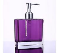 Akozon Accessori da Bagno Viola, Set da 5 Pezzi Set di Bottiglie da Bagno in Acrilico Set di Bottiglie Portaspazzolino Portasapone Designer Accessorio da 5 Pezzi Dispenser Scopino