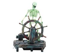 Akozon Acquario Ippocampo Capitano Pirata Decorazione Acquario Paesaggio Scheletro Ornamento Accessori Professionali per l'uso