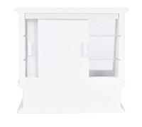 Akozon Akozon 1:12 House Doll Miniature Simulato Wooden Cabinet con Porta Scorrevole - Squisito Arredamento per Mobili per le Bambole per Bambini (WHITE)