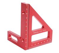 Akozon Akozon 3D Multi Angoli di Misurazione del Righello in Alluminio in Lega di Ghigno in Legno di Legno per Angoli di 45 ° e 90 °, Righello Triangolare Mitra e Strumento di Misurazione di Layout