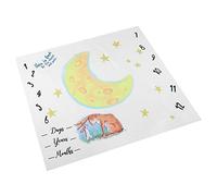 Akozon Akozon Cartoon Moon Animal Pattern Baby Milestone Cloth - Pronto di Fotografia Neonato per Monitoraggio Mensile per la Crescita - Coperta di Cotone in Poliestere Morbido per Neonati