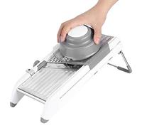 Akozon Akozon Mandolina per Verdure Versatile e con Meno Acciaio - Grattugia e Taglierino Manuale per la Preparazione delle Verdure Senza Sforzo, Include Spingitore di Sicurezza e Protezione per le