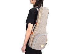 Akozon BASSE Ukulele - Lo Zaino in Tessuto Intrecciato in Lino di Cotone per la Conservazione dello Strumento Musicale, Custodia Ukulele Rivestita in Velluto Morbido Portatile con Cinghie Regolabili