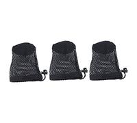 Akozon Borsa in Rete da Golf Accessori in Nylon da 3 Pezzi con Corda di Bloccaggio per 12-16 Palline Deposito Sportivo Portatile per Golfisti Tennis Giocattoli per Bambini