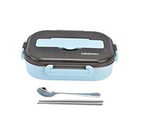 Akozon Box Portatile in Acciaio Inossidabile 304 da 1,3 Litri con Ciotola per Zuppa, Contenitore per il Pranzo a Quattro Scomparti, Bacchette e Cucchiaio - Ideale per la Scuola, i Picnic e i Viaggi