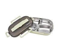 Akozon Box Portatile in Acciaio Inossidabile 304 da 1,3 Litri con Ciotola per Zuppa, Contenitore per il Pranzo a Quattro Scomparti, Bacchette e Cucchiaio - Ideale per la Scuola, i Picnic e i Viaggi