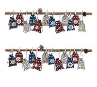 Akozon Calendario dell'Avvento di Natale da 25 Pezzi, Set di Pulsanti Rotondi con Numeri per Decorazioni, Nastri, Sacchetti di Stoffa e Pacchi (79.00)