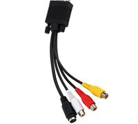 Akozon Cavo Connettore Convertitore Adattatore VGA SVGA a S Video 3 AV TV per PC Portatile, VGA SVGA a S Video 3 Composito Adattatore Uscita TV AV Cavo Connettore Ingresso Standard