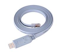 Akozon Cavo da USB a RJ45, cavo piatto da USB 2.0 maschio a RJ45 per console seriale da USB 2.0 a per switch router CAT5, 1 8 m, laptop e cavi da ufficio, nessun adattatore necessario