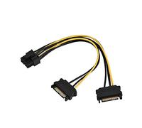 Akozon Cavo di alimentazione PCI-E, adattatore di alimentazione PCI Express da 15 pin Dual Pin SATA a 8 maschio femmina Adattatore connettore da femmina a maschio da 0 2 m (cavo da 20 cm)