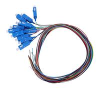 Akozon Cavo Pigtail in Fibra Monomodale SC/UPC a 12 con Guscio Esterno in PVC Resistente, Adatto per Reti Locali in Fibra Ottica, Sistemi di Comunicazione e Strumenti