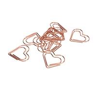 Akozon Clamp/Holder di Carta in Metallo in Oro Rosa in Oro Rosa un Unico Cuore e Forma di Forma dell'amore, Leggero e Portatile con Scatola di Archiviazione (A forma di cuore)