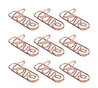Akozon Clamp/Holder di Carta in Metallo in Oro Rosa in Oro Rosa un Unico Cuore e Forma di Forma dell'amore, Leggero e Portatile con Scatola di Archiviazione (LOVE)
