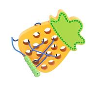 Akozon Coinvolgente il Giocattolo di Filo di Allacciatura in Legno - Bruco e Puzzle di Frutta per l'istruzione e i Viaggi Precoci - Attività Divertente Montessori per Bambini (frutta)