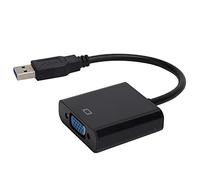 Akozon Convertitore USB 3.0 a VGA 5 Gbps per Doppio Display 1080P - Cavo Adattatore per Scheda Video Esterna con Porta Femmina da 15 Pin per Laptop, Desktop, Proiettori e Monitor (BLACK)