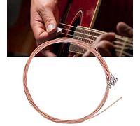 Akozon Corde per Chitarra Folk 6 Corde in Acciaio con Accessori per Strumenti Musicali a Carica in Ottone Ramato